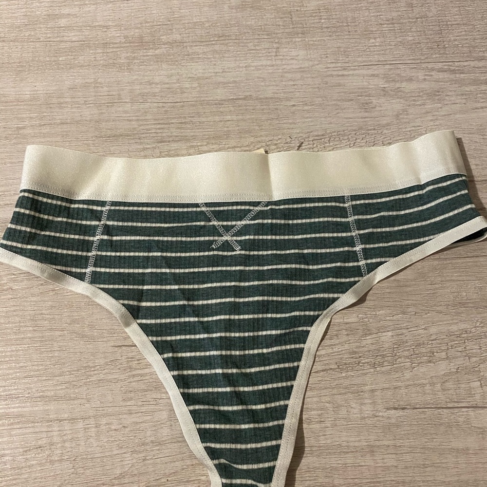 AERIE RIBBED HIGH WAISTED THONG UNDERWEAR